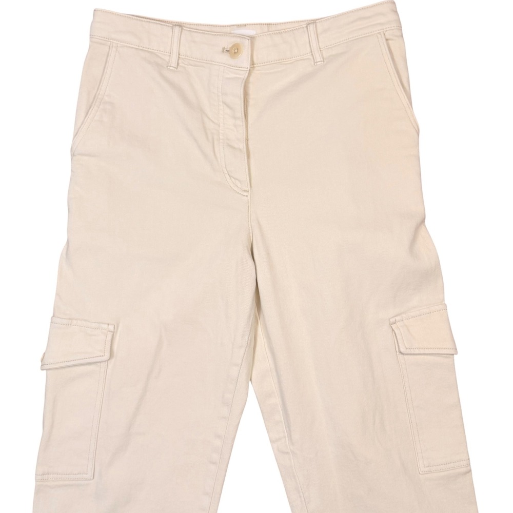 Wilfred Free Cargo Pants Women 10 31x30 Cream Beige Straight Leg Cotton‎ Utility